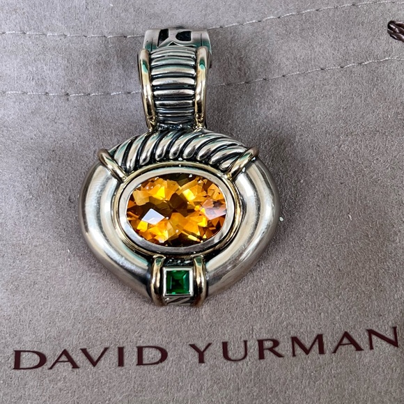 🔴Authentic vintage DAVID YURMAN Large Citrine & Turmaline Pendent 🔴 - Picture 6 of 8